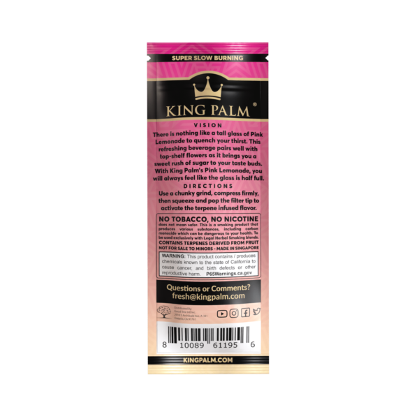 King Palm Hemp Wraps Pink Lemonade - Image 2