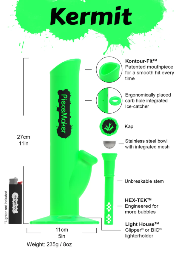 Piecemaker Kermit Silicone Water Pipe - Image 2