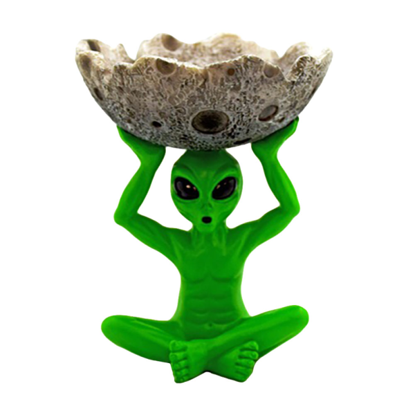 Alien Holding Moon Ashtray