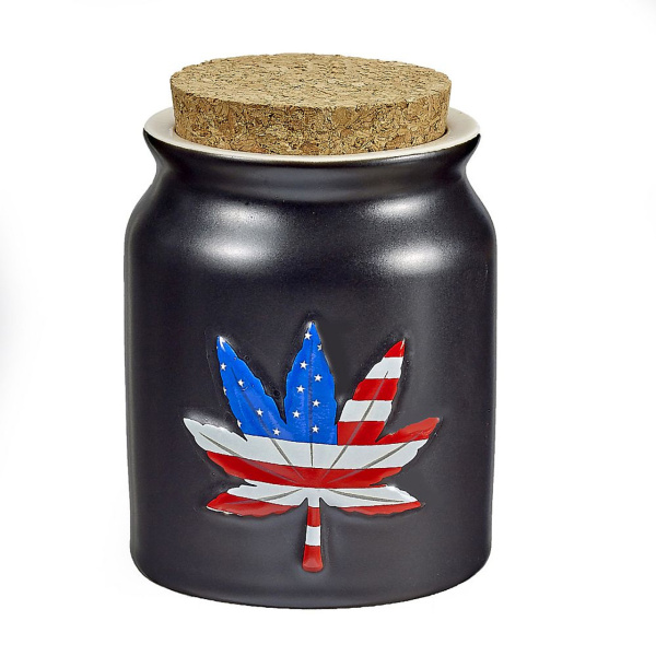 American Pot Leaf Stash Jar