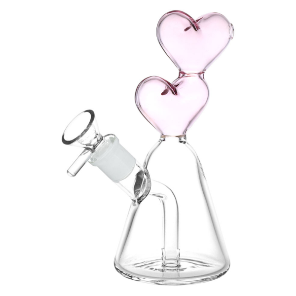 Hearts Converge Glass Water Pipe