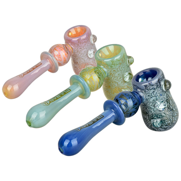 Pulsar Inside Print Glass Hammer Bubbler Melting Shrooms