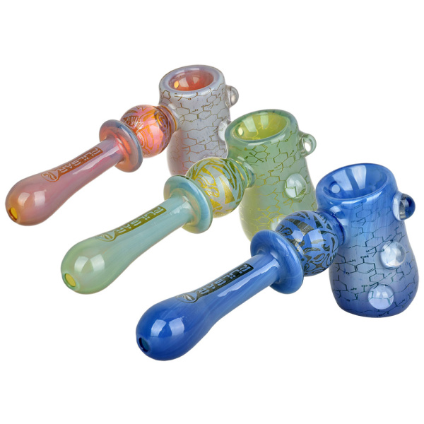 Pulsar Inside Print Glass Hammer Bubbler THC Blueprint